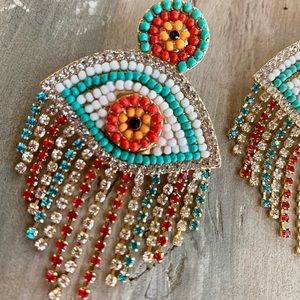 Anthropologie evil eye earrings brand new